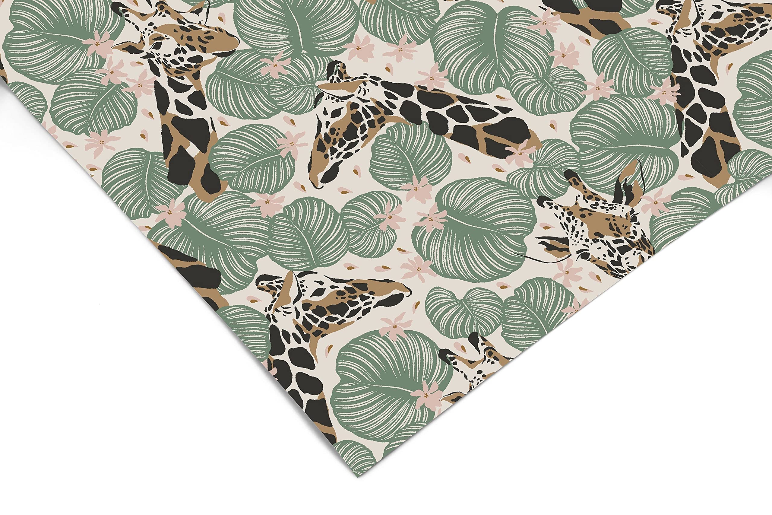 Floral Animal Giraffe Contact Paper | Shelf Liner | Drawer Liner | Peel and Stick Paper 625 12in x 72in (6ft)