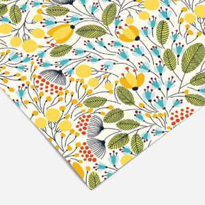 Blue Yellow Floral Contact Paper | Shelf Liner | Drawer Liner | Peel and Stick Paper 265 18in x 96in (8ft)