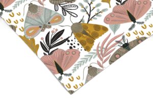 large boho moth contact paper | shelf liner | drawer liner | peel and stick paper 806 12in x 24in (2ft)