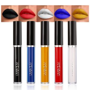 maepeor matte liquid lipstick 5pcs creative diy lipstick kit long-lasting wear non-stick cup lip gloss lipstick set with brush