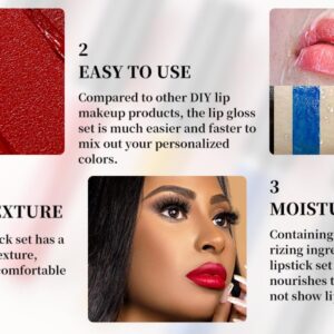 MAEPEOR Matte Liquid Lipstick 5PCS Creative DIY Lipstick Kit Long-Lasting Wear Non-Stick Cup Lip Gloss Lipstick Set with Brush