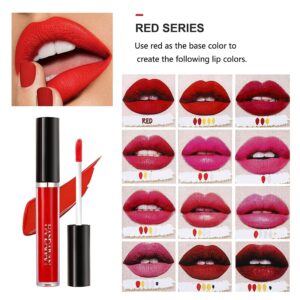MAEPEOR Matte Liquid Lipstick 5PCS Creative DIY Lipstick Kit Long-Lasting Wear Non-Stick Cup Lip Gloss Lipstick Set with Brush