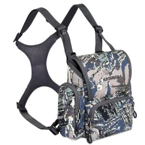 bino harness with rangefinder pouch & rain cover, lightweight binocular harness chest pack, adjustable harness binocular chest packs vest bags
