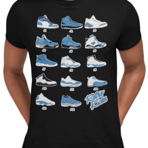 Jordan Retro Sneakers University Blue Image T Shirt to Match Jordans, Tee to Match Jordan 1 2 3 4 5 6 11 12 13