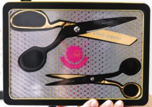 tula pink black and gold scissor set