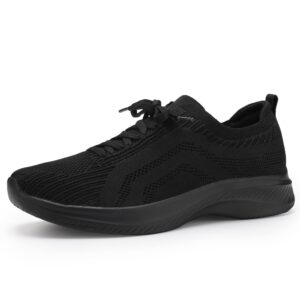 casbeam womens running shoes ladies slip on tennis walking sneakers lightweight breathable comfort work gym trainers stylish shoes all black size us 9