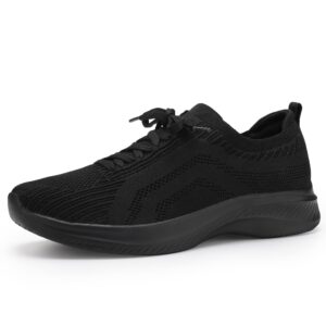 Casbeam Womens Running Shoes Ladies Slip on Tennis Walking Sneakers Lightweight Breathable Comfort Work Gym Trainers Stylish Shoes All Black Size US 9