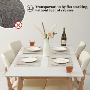 Leetaltree Beige Placemats Set of 4 - Heat Resistant Non-Slip Place mats for Dining Table, Washable Durable PVC Vinyl Woven Table Mats（Beige, 4）