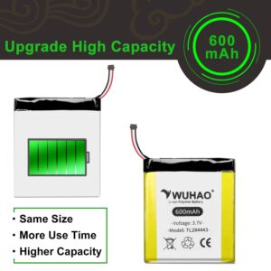 WUHAO TL284443 Battery Upgraded 600mAh for Nest Learning Thermostat 2nd 3rd T3008US T4000ES T3007ES A0013 Replacement Battery 3.7V with Tool Kit