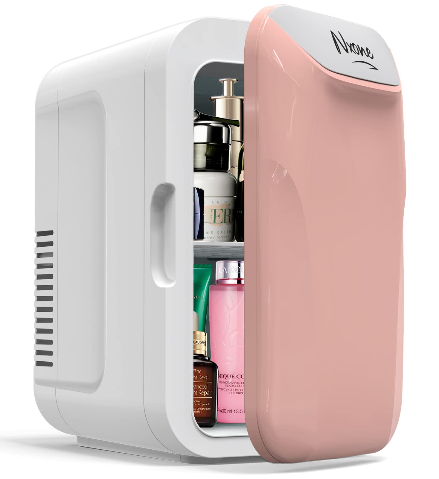 NXONE Mini Fridge,8 Can/6 Liter Small Refrigerator,110VAC/ 12V DC Portable Thermoelectric Cooler and Warmer Freezer Skincare Desk Little Tiny fridge for Cosmetics,Foods, Bedroom,Dorm,Office,and Car