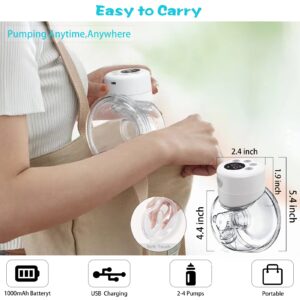 Double Wearable Breast Pump,Hands Free Breast Pump with LCD Display, 2 Modes & 9 Levels of Suction, Memory Function, Hands Free Painless,Portable Breast Pump,24mm Flange