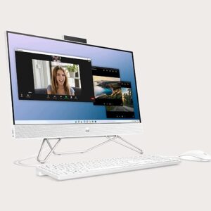 HP 2024 24'' FHD IPS Touchscreen All-in-One Desktop PC Intel 2-Core i3-1115G4 Intel UHD Graphics 16GB DDR4 1TB NVMe SSD WiFi AC BT RJ-45 HDMI Webcam Speaker Windows 11 Pro White w/RE USB Drive