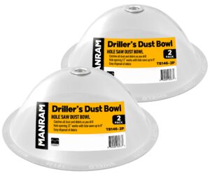 hole saw dust bowl (2 pack) - dust bowl for hole saw, for installing recessed lights and works with all hole saws