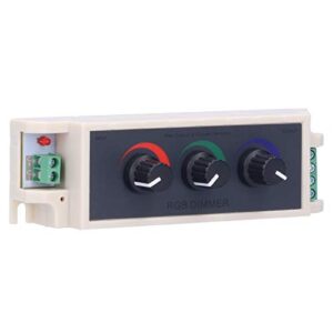 auhx rgb controller, 3‑channel adjustable rgb knob dimmer, for rgb modules led strip light
