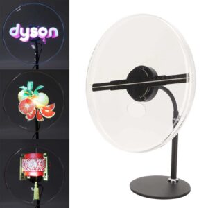 Holographic Advertising Display Fan 3D Fan Holographic Fan Display Air Fan Video Projector 256 Tabletop 176 LED Beads Led Fan 3D Hologram Projector for Shopping Mall Store Shop Bar (US Plug)