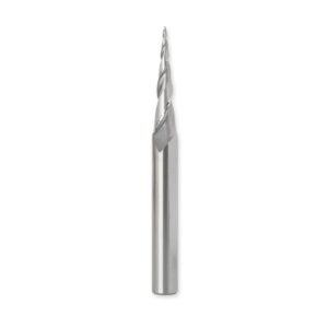 routybits - 1/32” tip diameter (0.015 in radius), tapered ball nose router bit, 1/4 inch dia shank, 6.3 degree, solid carbide spiral end mill, 3d carving and engraving, cnc router bits