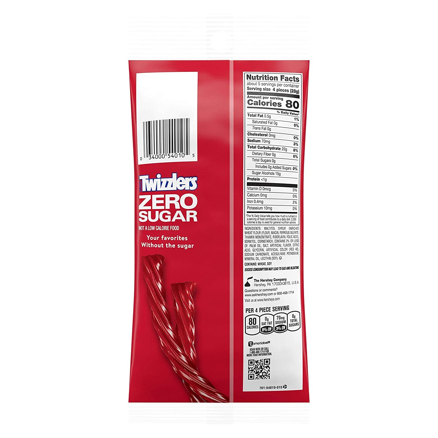 Common Classic Candy Company Licorice Twizzler Twists - Bulk - Sugar Free Strawberry - 5 oz (Pack of 2) "Repacked & distributed by Common Cents"