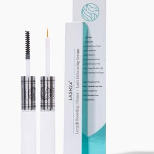 Lash24 by Hair La Vie - Eyelash Serum & Eyebrow Serum - Lash Enhancer and Primer - Dual Formula with AM Lash Primer & PM Lash Boost - Long Lash Serum to Lengthen Lashes All Day - 2-Month Supply