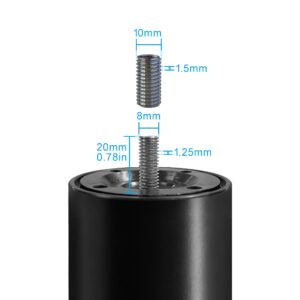 Adjustable Bed Base Frame Leg Replacement, Metric M8 Threading with M10 Adapters, 12 Inches Length, 3 Sections, Set of 4