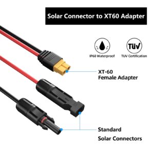 Maelorso XT60 Extension Cable to Solar Connector 10ft 12AWG Wire Solar Panel Cable for EFDELTA/River Portable Power Station Solar Generator