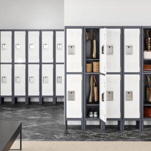 Fesbos Metal Lockers for Employees Steel Storage Locker with 2 Doors for Office School Gym Metal Storage Cabinets for Home, Office, Gym, School