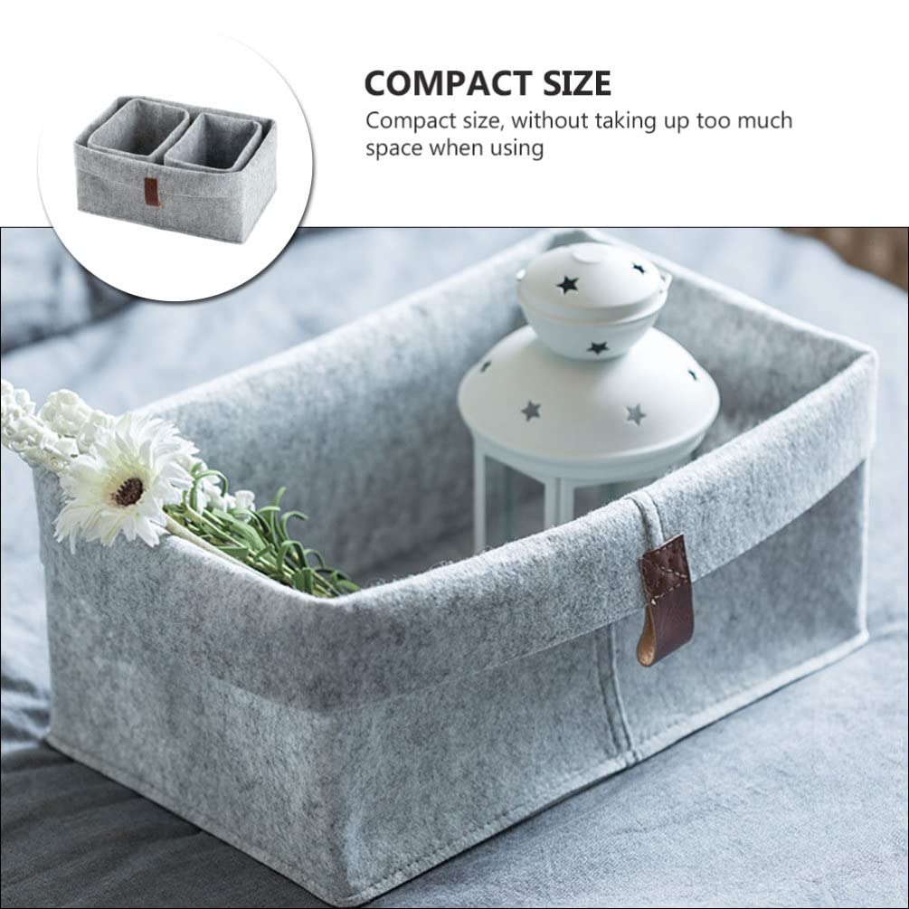 Zerodeko 3pcs Felt Storage Basket Storage Bin Collapsible Drawer Basket Small Storage Basket Toy Storage Baskets Decorative Basket Square Basket Toy Storage Chest Foldable Baby Fabric