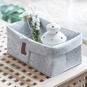 Zerodeko 3pcs Felt Storage Basket Storage Bin Collapsible Drawer Basket Small Storage Basket Toy Storage Baskets Decorative Basket Square Basket Toy Storage Chest Foldable Baby Fabric