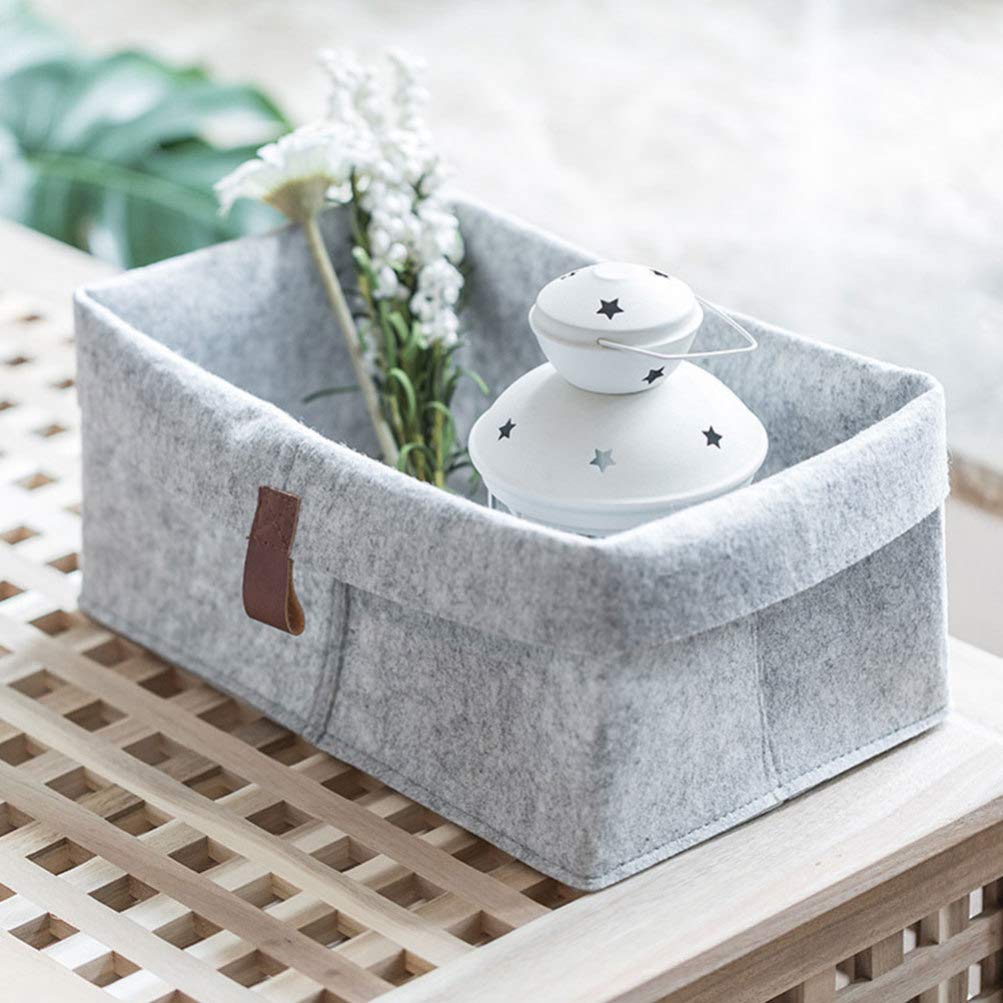 Zerodeko 3pcs Felt Storage Basket Storage Bin Collapsible Drawer Basket Small Storage Basket Toy Storage Baskets Decorative Basket Square Basket Toy Storage Chest Foldable Baby Fabric