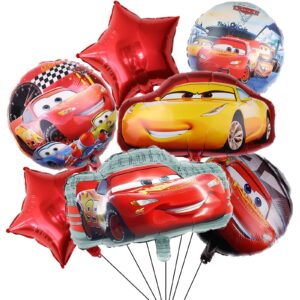 7pcs cars lightning mcqueen foil balloons for boys birthday baby shower racing car theme party decorations