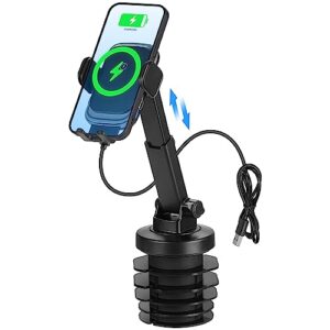 joytutus wireless car charger, 15w car phone holder mount wireless charging, smart alignment charging auto clamping cup holder phone mount, fit iphone 14/13/12 pro/12, samsung s22/s10/s9/s8, etc