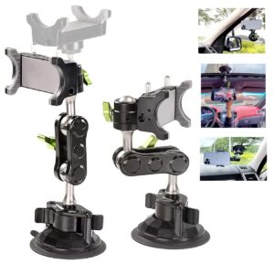 universal ball head arm for phone suction cup phone holder 360° rotating car phone holder mount for car dashboard windshield vehicle sunroof compatible with iphone & samsung and other mobile phones