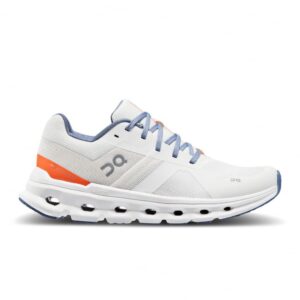 On Cloudrunner Women's Running Shoes, Undyed-White | Flame, 23.0 cm