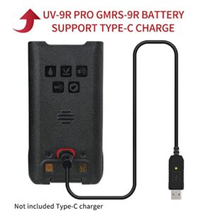 Baofeng UV-9R Waterproof Battery Support Type-C Charge BL-9 2800 mAh Li-ion 7.4V Replacement Two-Way Radio Battery for UV-9R Pro UV-9G GMRS-9R UV-9R Plus BF-T57 Walkie Talkies