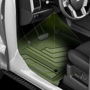 AUTOSAVER88 Floor Mats Compatible for 2018-2023 Toyota Tacoma Double Cab, Custom Fit TPE All Weather Car Liners, 1st & 2nd Row Floor Liners, Black