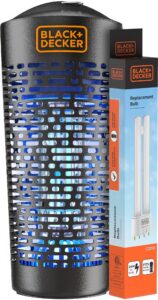 black+decker bug zapper- mosquito repellent & fly traps for indoors- mosquito zapper & killer- gnat trap bug catcher for insects outdoor, half acre coverage & free bulb included