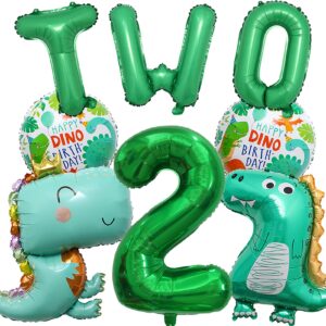 dinosaur 2nd birthday decorations,dinosaur birthday party supplies 2 year old dinosaur balloons,two letter balloon, number 2 balloon for 2nd birthday decorations