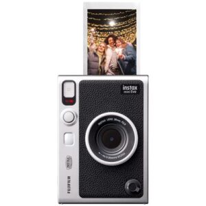 fujifilm instax mini evo instant camera, compact and portable design, polaroid cameras for photography, built-in selfie mirror, easy to use camera for professional or beginner (renewed)