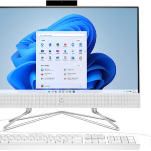 hp 22-inch All in One Desktop Computer, 21.5" FHD Display, Intel Pentium J5040 Processor, 32GB RAM, 1TB SSD, Webcam, Wi-Fi, Bluetooth, Keyboard, Mouse, Windows 11 Home White, JVQ MP