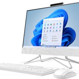 hp 22-inch All in One Desktop Computer, 21.5" FHD Display, Intel Pentium J5040 Processor, 32GB RAM, 1TB SSD, Webcam, Wi-Fi, Bluetooth, Keyboard, Mouse, Windows 11 Home White, JVQ MP