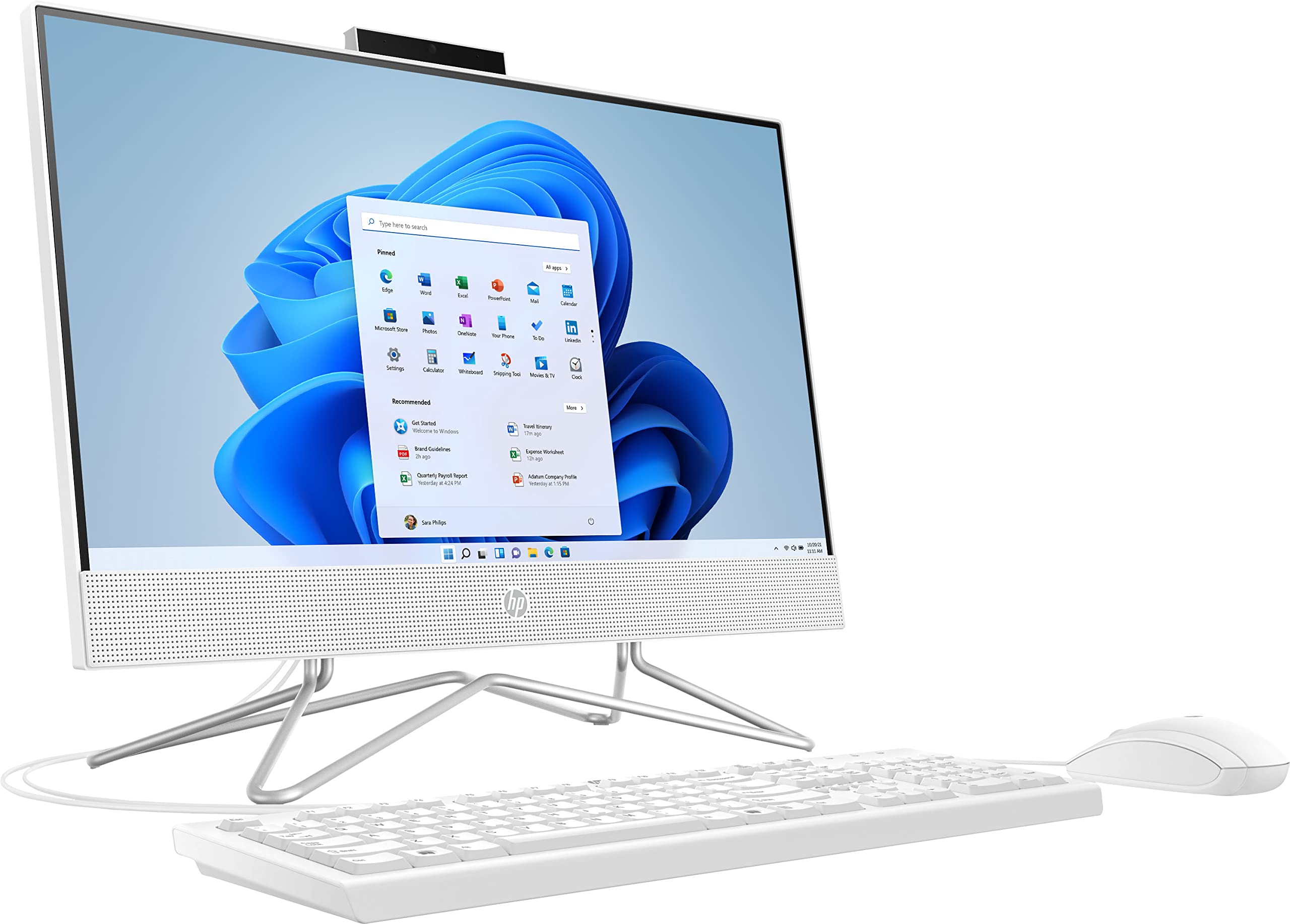 hp 22-inch All in One Desktop Computer, 21.5" FHD Display, Intel Pentium J5040 Processor, 32GB RAM, 1TB SSD, Webcam, Wi-Fi, Bluetooth, Keyboard, Mouse, Windows 11 Home White, JVQ MP