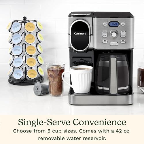 Cuisinart Coffee Maker, 12-Cup Glass Carafe, Automatic Hot & Iced Coffee Maker, Single Server Brewer, Stainless Steel, SS-16
