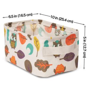 EZOWare 4 Pcs Small Foldable Storage Bins Baskets, Collapsible Cute Fabric Shelf Organizer Containers with Handles for Bathroom Toys Nursery Kids Toddlers Home - Mixed Characters, 10 x 6.5 x 5 inch
