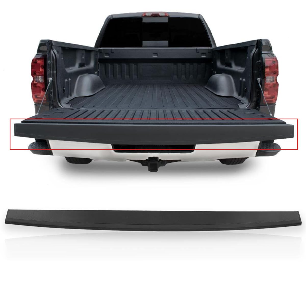 Partzer Tailgate Molding Cap Top Protector Trim Compatible with 2014-2018 Chevrolet Silverado GMC Sierra 1500, 2015-2019 Chevrolet Silverado GMC Sierra 2500HD 3500HD, Replacement GM1904110 22763062