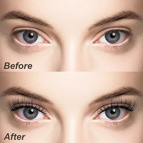 False Eyelashes Wispy with Clear Band Strip Lashes 10Pair Cat Eye Lashes D Curl Faux Mink Eyelashes For Party and Wedding by EXTENIFY (10Pairs-4A)