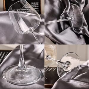 UMEIED 20 Ounce Burgundy Wine Glasses, Long Stemmed Premium Wine Glasses Set of 6, Crystal-clear