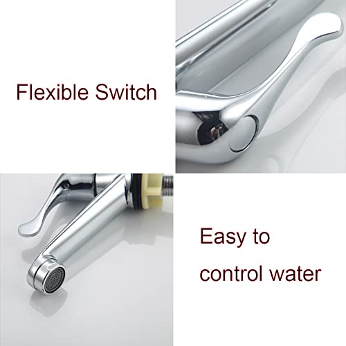 CCMTangHong Lavatory Basin Bath Faucet, Single Cold Water Faucet, Polished Chrome Finish, Modern Elegant Design, Easy To Use, Dishwasher Safe