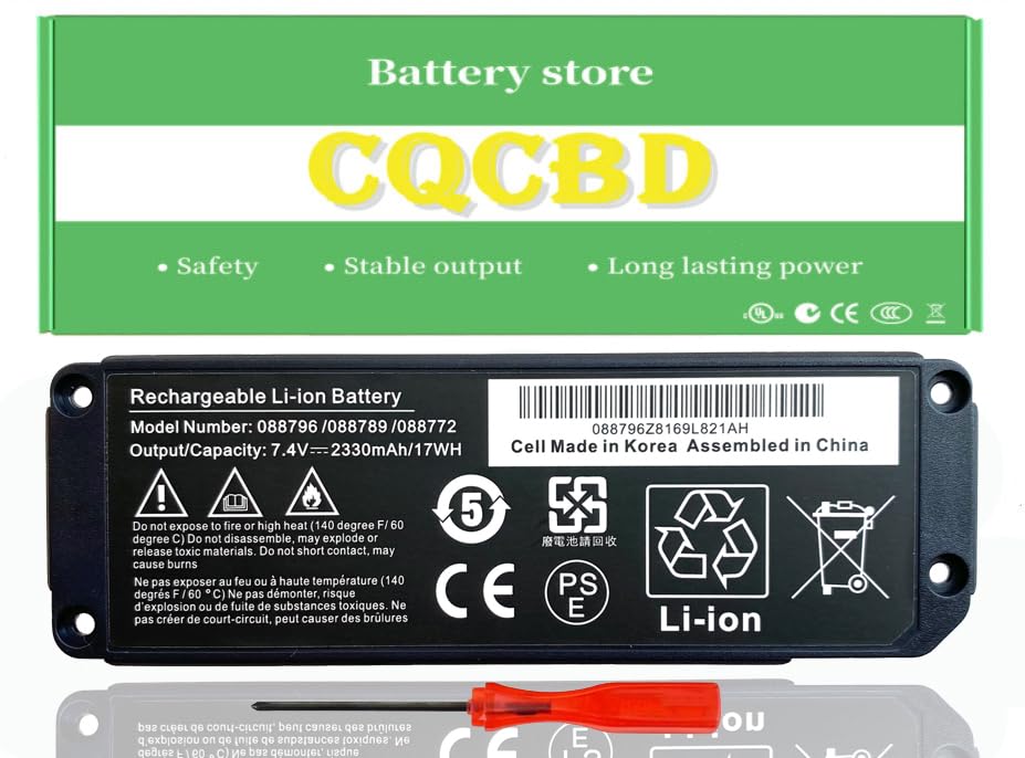 CQCBD 088796 088789 088772 080841 Battery for Bose Soundlink Mini 2, Soundlink Mini II Bluetooth Speaker （7.4V 2330mAh/17Wh） No Circuit Board