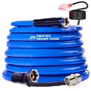 scilulu 30ft 15ft heated water hose for rv,rv water hose,-45 ℉ antifreeze heated drinking garden water hose,rv accessories (15ft)