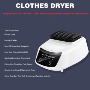 Portable Clothes Dryer 110V with Heater Double Layer Low Noise Touch Screen for RV,Camping,Home,Apt,Student Dorm