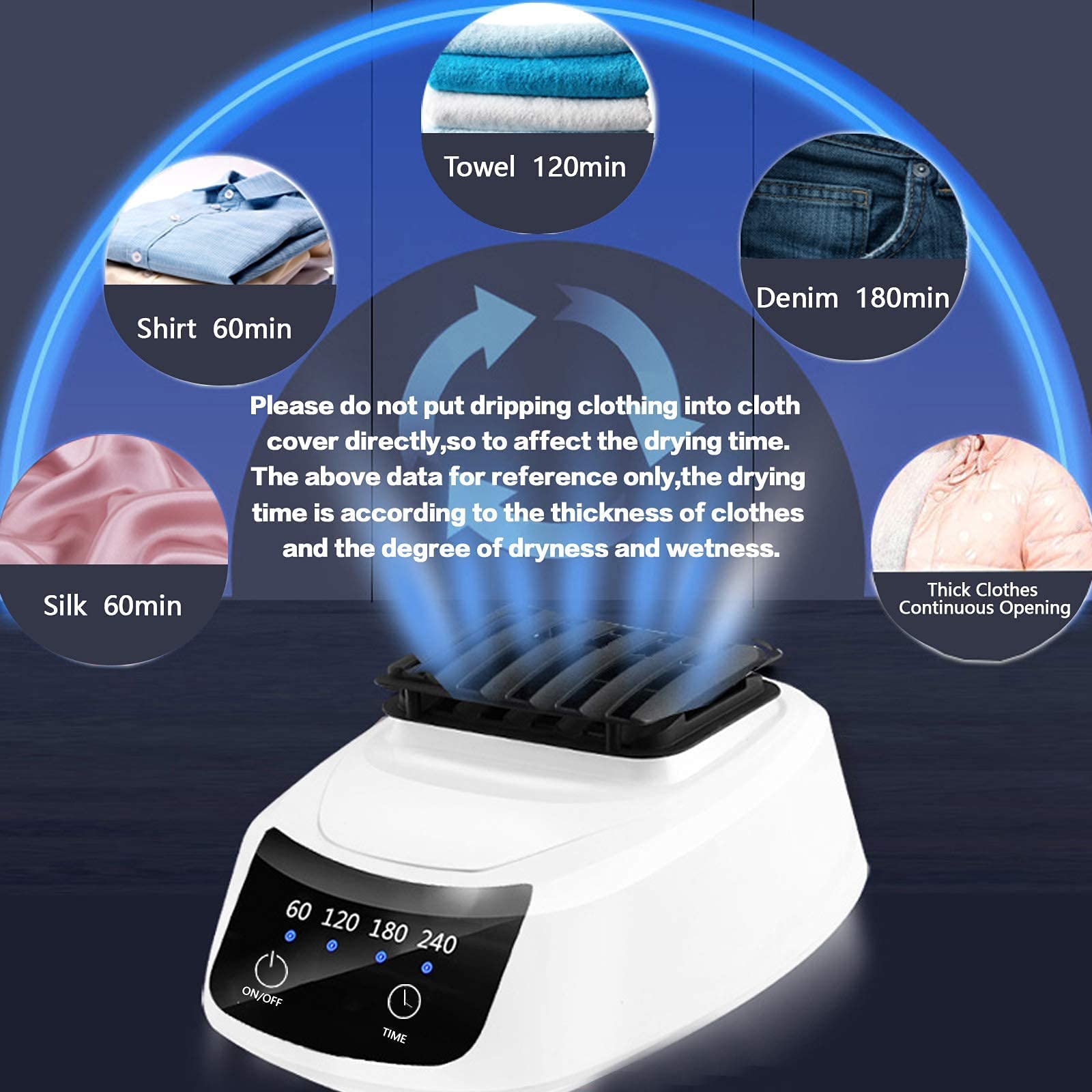 Portable Clothes Dryer 110V with Heater Double Layer Low Noise Touch Screen for RV,Camping,Home,Apt,Student Dorm
